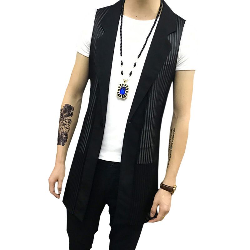 NUEVO HILO DE VERANO HOMBRE HOLLOW CHAIST FASHION STYLIS TOPS T SHIRTS Strap Button