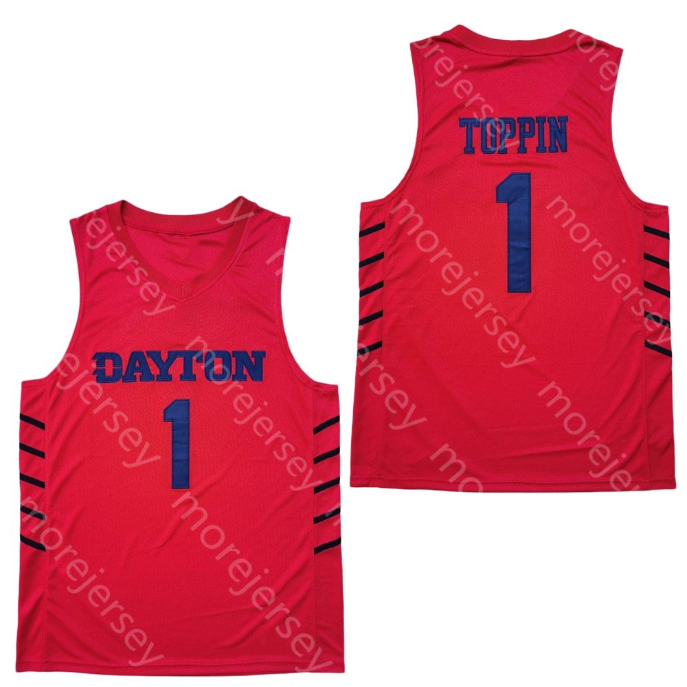 Original Retro Brand Men's Dayton Flyers Obi Toppin #1 White Replica Basketball Jersey, Medium