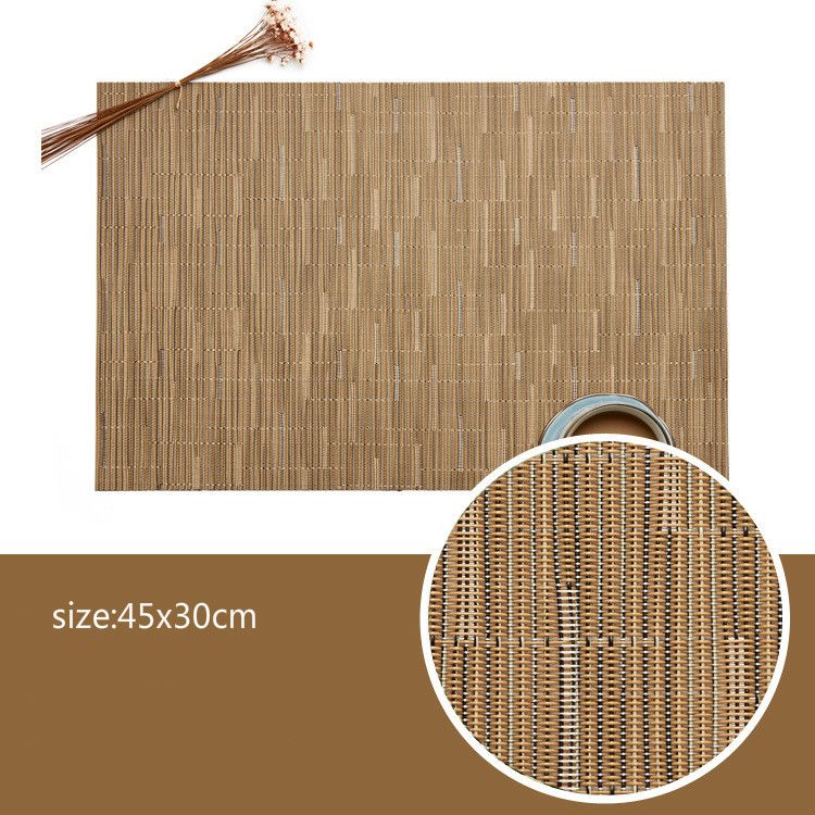 HomeSense PVC Bamboo Grain Placemats Non Slip Dining Table Mats For