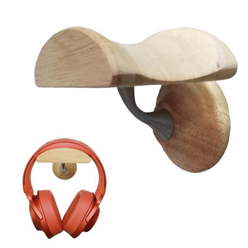 madera soporte para auriculares Pantalla Soporte Percha Múltiples ganchos Montado en la pared Auricular