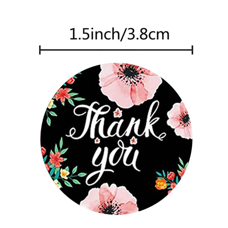 1000 unidades otoño floral gracias pegatina adhesivos redondos adhesivos para sobres DIY hornear decoración del banquete de boda，2.5 cm de diámetro，7 Estilos