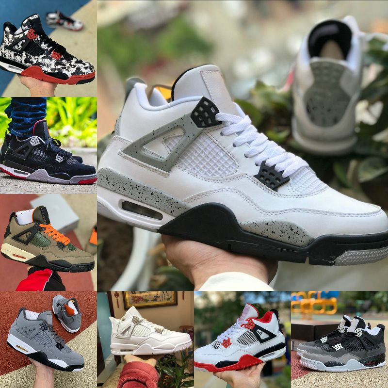 2020 Bred Black Cat 4s Basketballs Shoes Cheap 4 Men Mens White Cement Encore Wings Fire Red