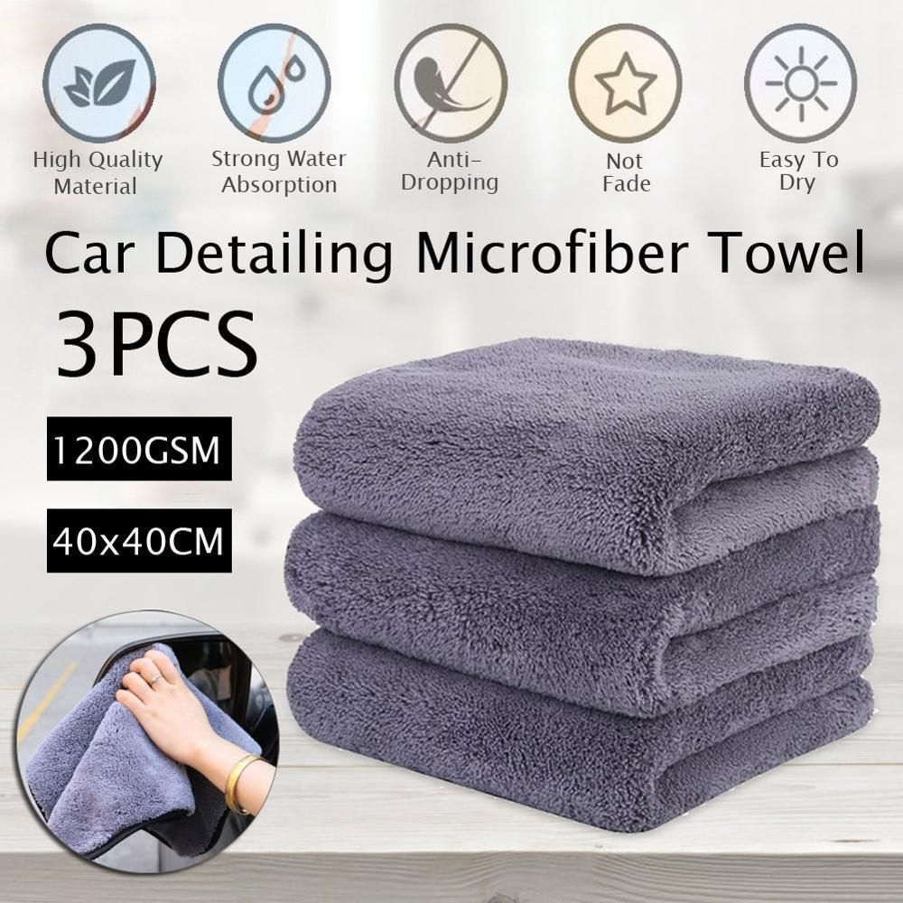 3 Pack Microfiber Towels for Car Cleaning And Detailing Scratch Free Lint  Free