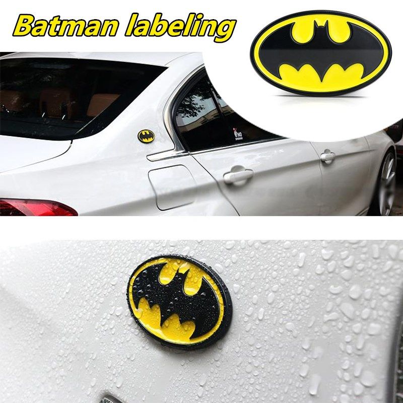 SKS Distribution® Silver BATMAN KIT 3D Car Emblem Badge Sticker Kit Fits Around Car Logo 