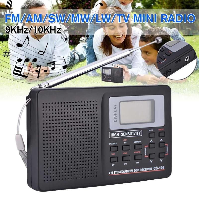 mi sonriendo experimental Radio Portátil Digital FM Soporte FM / AM / SW / LW / TV Sonido Frecuencia completa Radios Receptor Reloj mi sonriendo experimental Radio Portátil Digital FM Soporte FM / AM / SW / LW / TV Sonido Frecuencia completa Radios Receptor Reloj