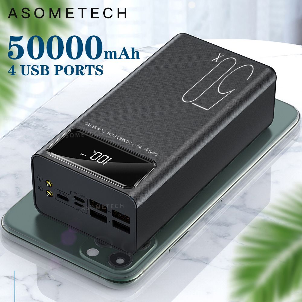 Power Bank 50000mAh Portable Charger LED Light Poverbank Powerbank 50000 MAh External Battery All IPhone From Facteryseller, | DHgate.Com