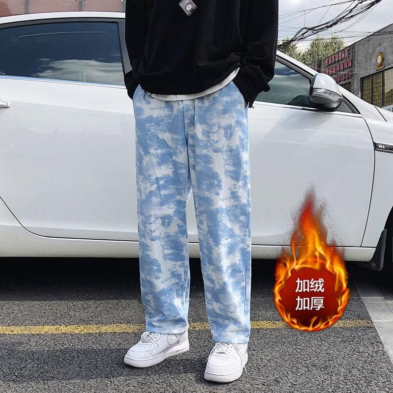 Acquistare Jeans Da Uomo 2021 Autunno E Inverno GIOVANILE GIOVANILE  ADIOVOLE TE TIE DYE Fashion Casual All Match Pantaloni Gamba Dritta Bianco  / Rosa Economico | Consegna Veloce E Qualità | It.Dhgate