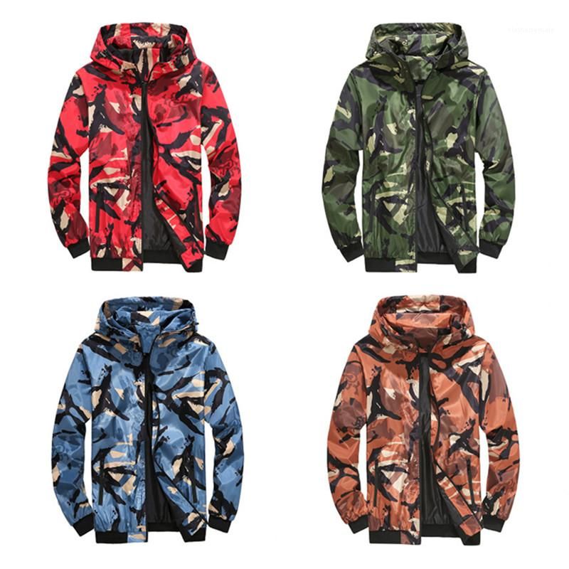 Fashion Mens Women Spring Students Camouflage Casual Hooded Outwear Jacket Coat 