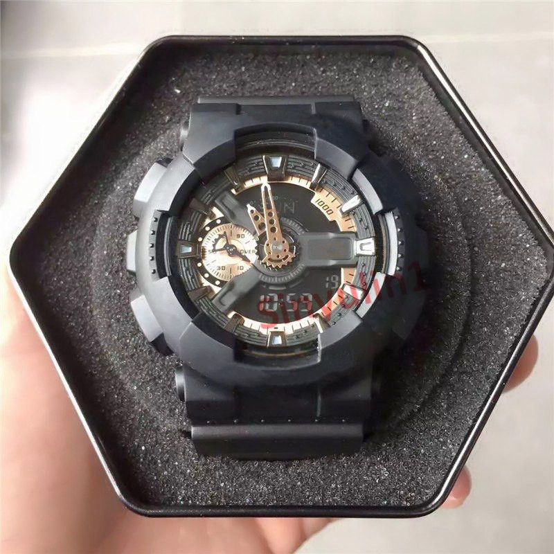 black rose gold sports watch