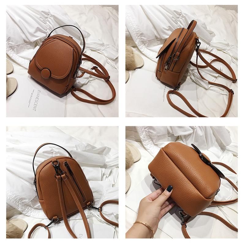 Nuevo diseñador moda mujer mochila Mini cuero suave táctil multifunc Nuevo diseñador moda mujer mochila Mini cuero suave táctil multifunc