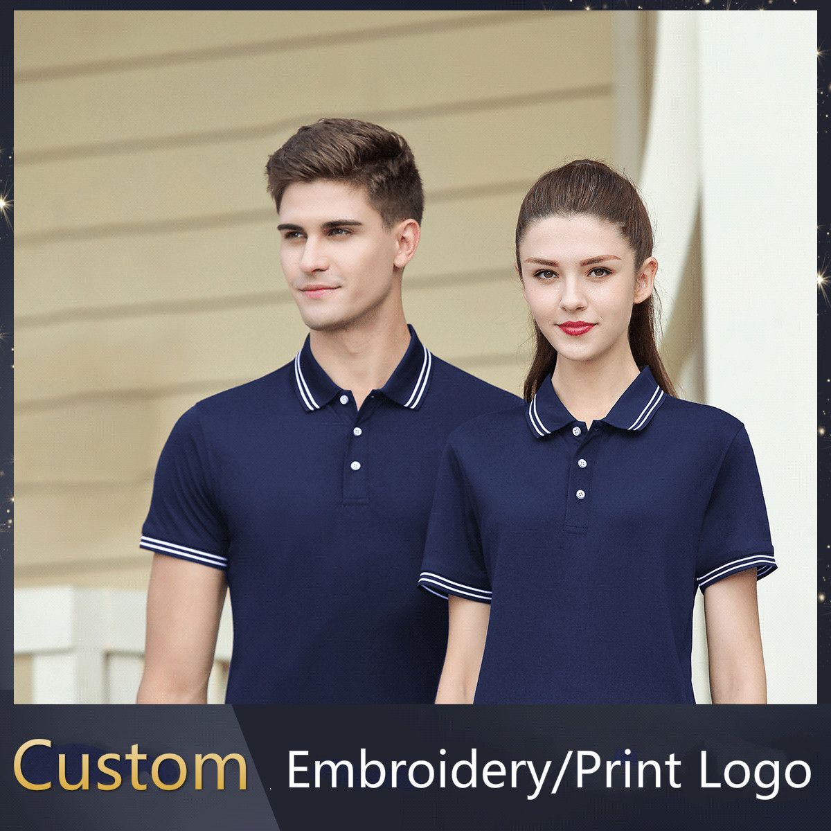 Compra Camisa Negro Polo Para Hombre Manga Corta Verano Ropa De Trabajo Del  Equipo Camiseta De Los Hombres De Las Mujeres Unisex De La Camiseta Del POLO  Del Bordado El Logotipo De