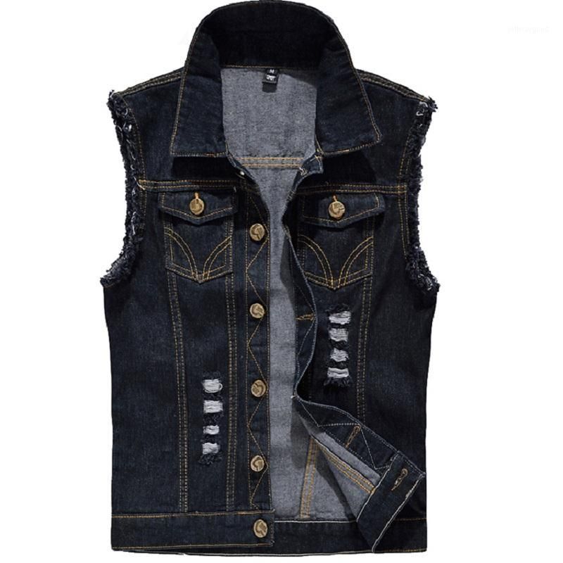 Compra Chaleco De Mezclilla Chaquetas Sin Mangas Para Hombre, Jeans Lavados  De Moda, Chaleco Para Camiseta Sin Mangas, Chaqueta Con Rasgado Masculino  De Vaquero, Más Tamaño 6XL Barato | Entrega Rápida Y