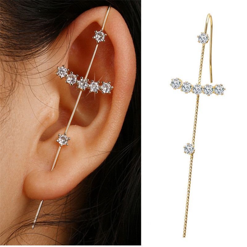 Fashion Gold Crystal Zirconia Earrings Ear Stud Drop Dangle Women Jewellery Gift