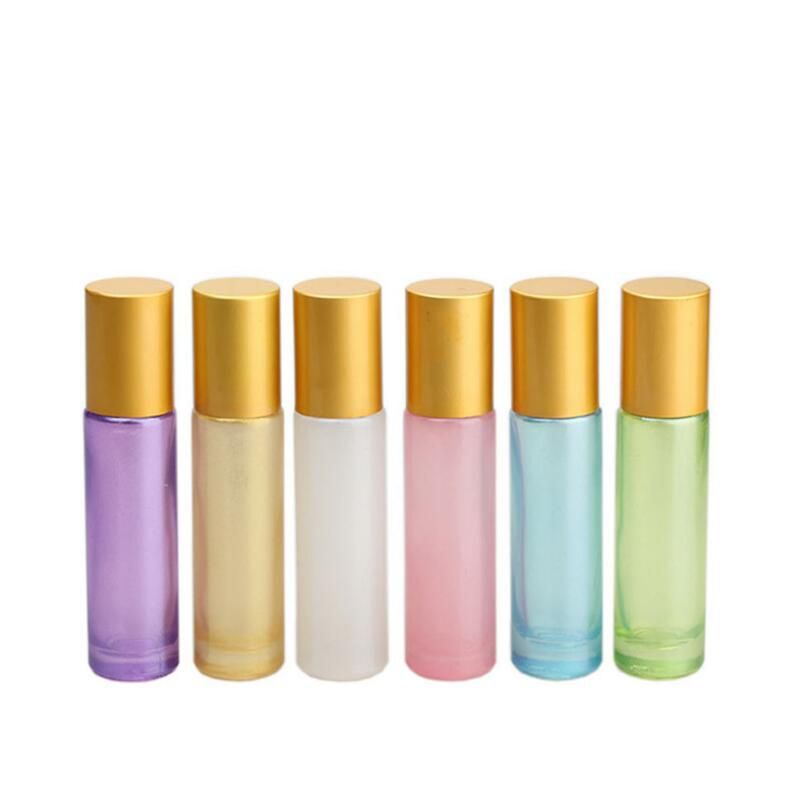 10ML Thick Glass Roll On Perfume Bottle Empty Essential Oil Metal