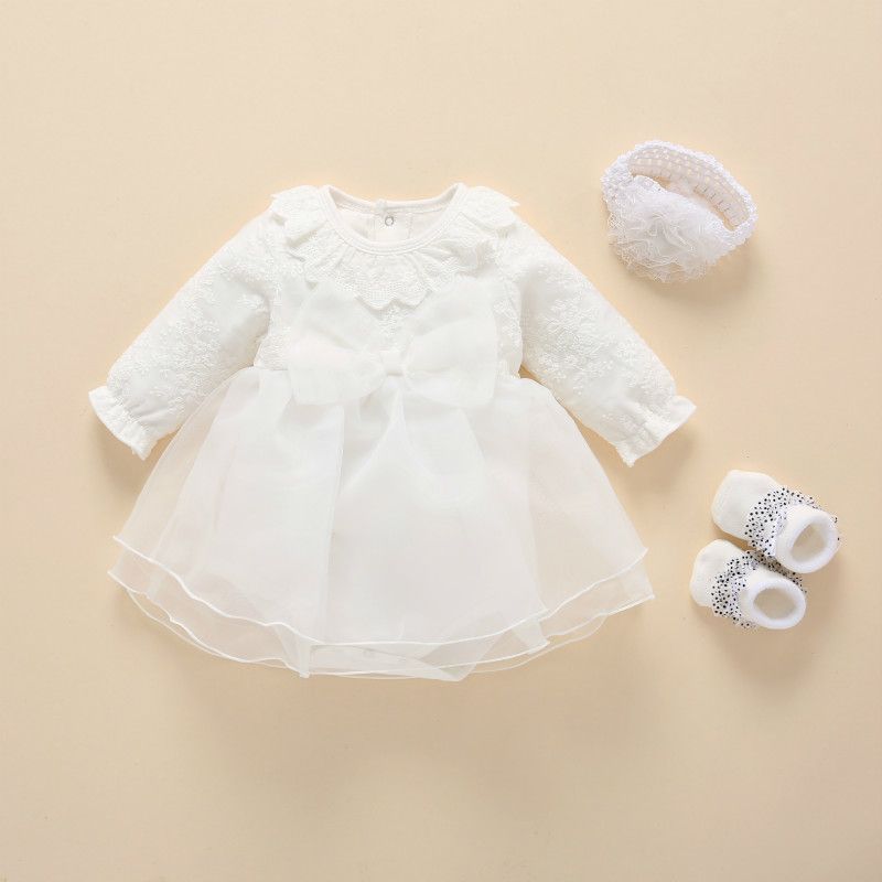 vestido de niña vestido vestidos bautizo arco encaje blanco bebé bautismo  vestido recién nacido bebé niña