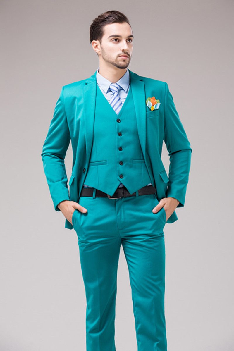 Recenti Groomsmen Turchese Smoking Dello Sposo Del Risvolto Della Tacca  Slim Fit Uomo Vestito Di One Button Best Man Wedding / Cena Suits Giacca +  Pantaloni + Vest 121 Da 70,71 € | DHgate Italy