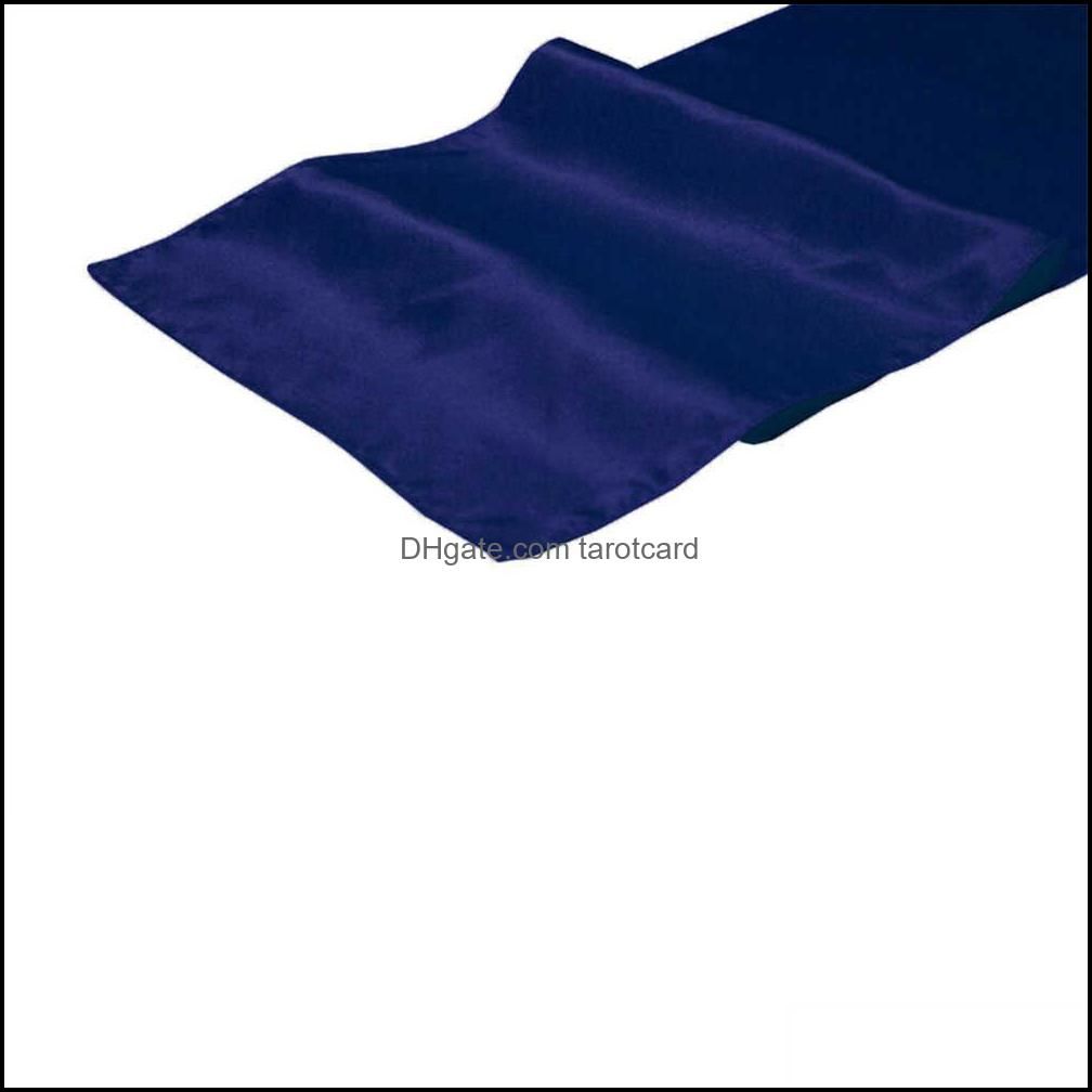 Navy Blue-Satin-Tischläufer-30x275cm