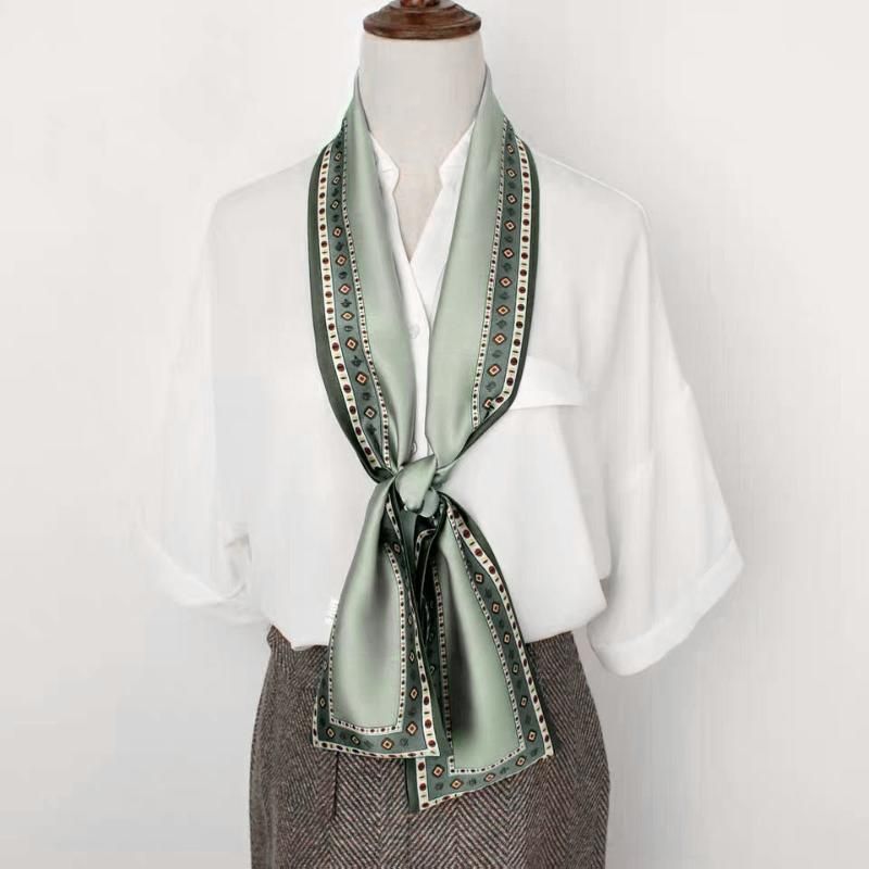 Bufandas 2021 japonesas diseño estrecho pequeña imitación larga bufanda para mujeres de moda