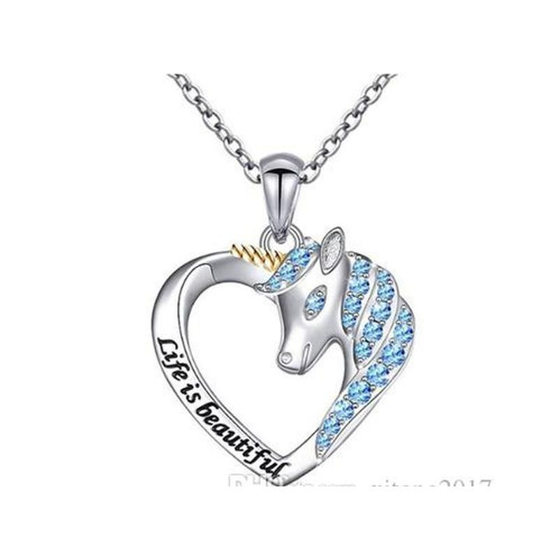 cristal bleu charme Unicorn