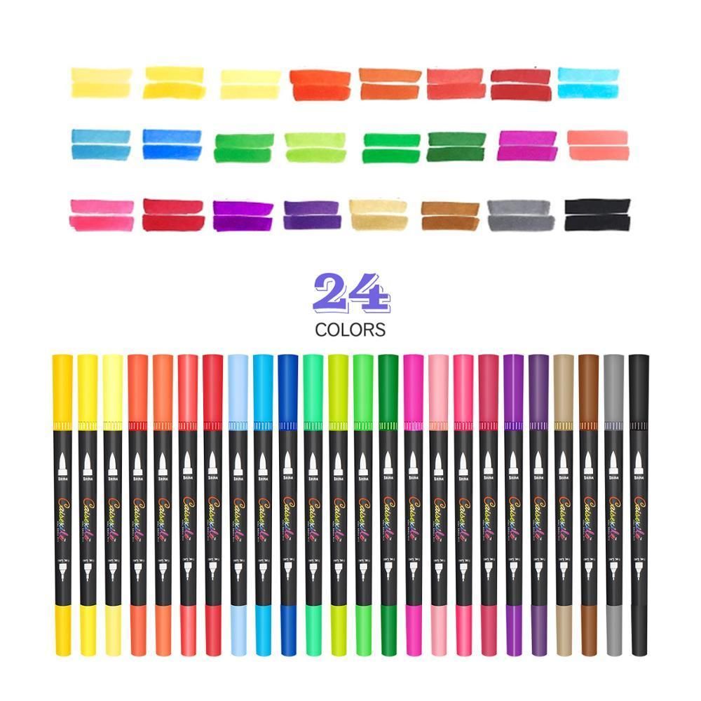 Wholesale 12 Dual Brush Markers Pen Fine Tip And Brush Tip Pens For Bullet  Journals Adult Coloring Books Watercolor Marker 201125 From Cong09, $9.28