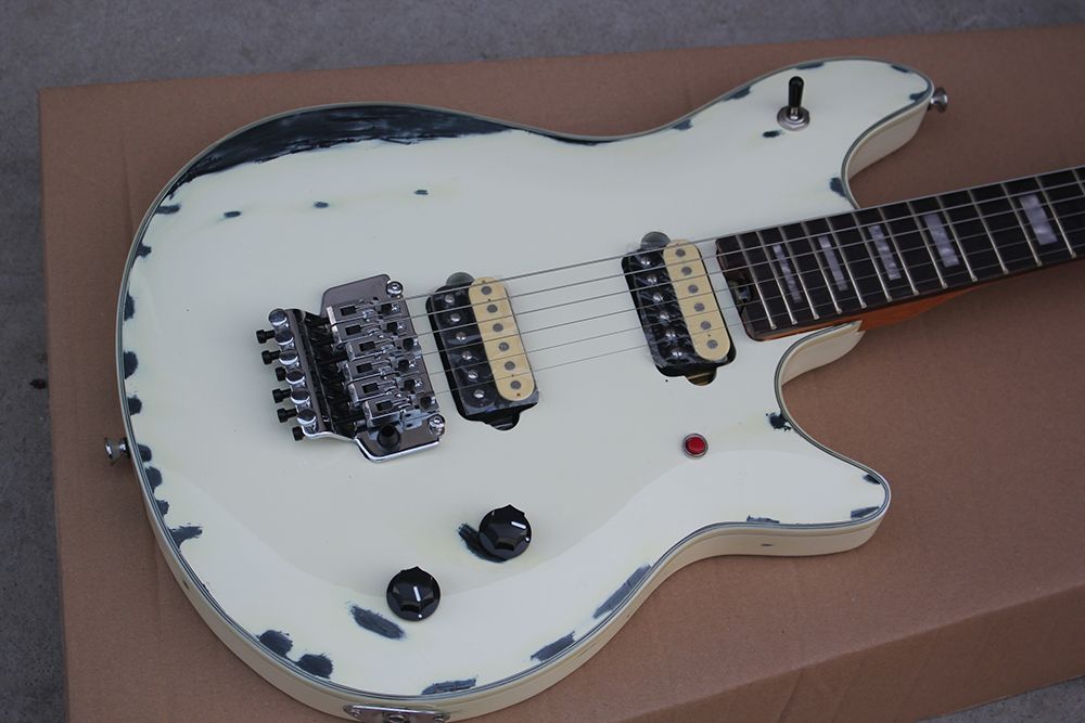 Factory Custom White Electric Guitar With Vintage Style,Rosewood