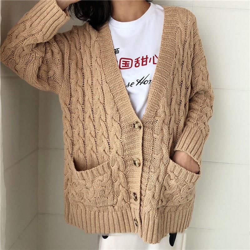 long cardigan camel color
