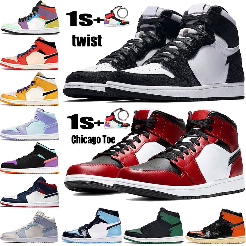 New Basketball Shoes 1 Travis Scotts 1s Black Court Purple Royal Bred Toe NC Obsidian UNC Designer Sneakers Trainers