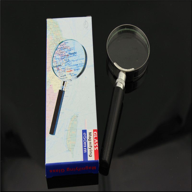 Magnifying Glass 5X Crystal Clear 50mm Lens Handheld Magnifier For Book Maps Classroom Science