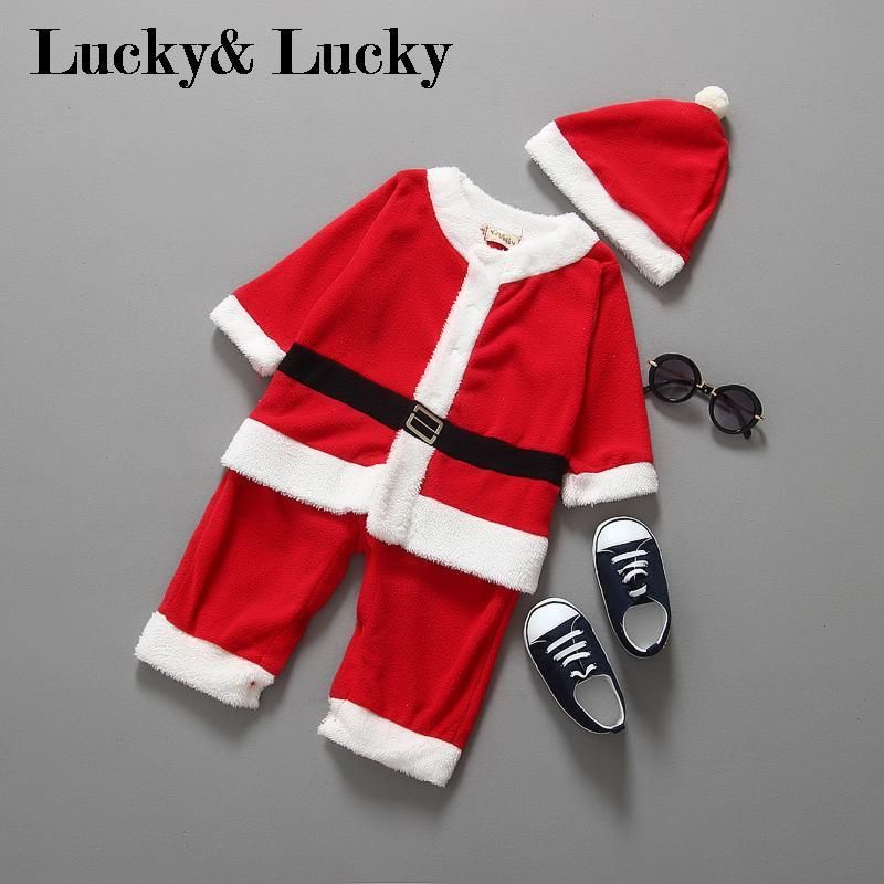 Рождественская детская одежда Infantil Santa Claus Костюм для мальчиков Newborn Bebe Rompers для Нового года LJ201023