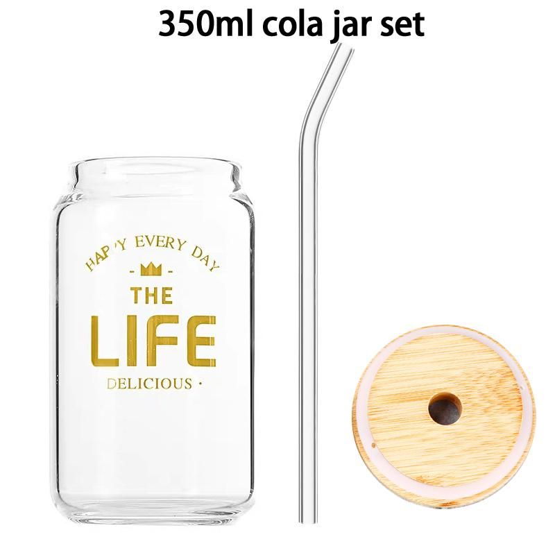 350 ml med trä lock och halm