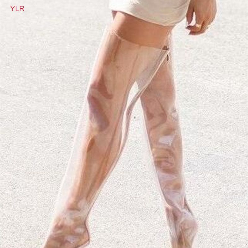 clear thigh boots