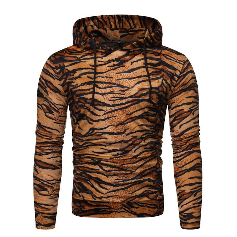 Sudaderas con capucha para hombre Sudaderas Hipster Leopardo Impresión Sudadera con capucha Sudadera Otoño Invierno