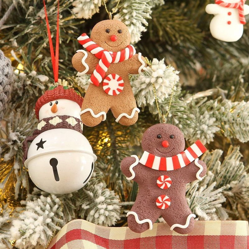 Adornos Navideños de Hombre de Jengibre B Adornos Navideños Personalizados de Dibujos Animados de PVC Colgante de Navidad del Pan de Jengibre Adornos Colgantes para Árboles de Navidad 