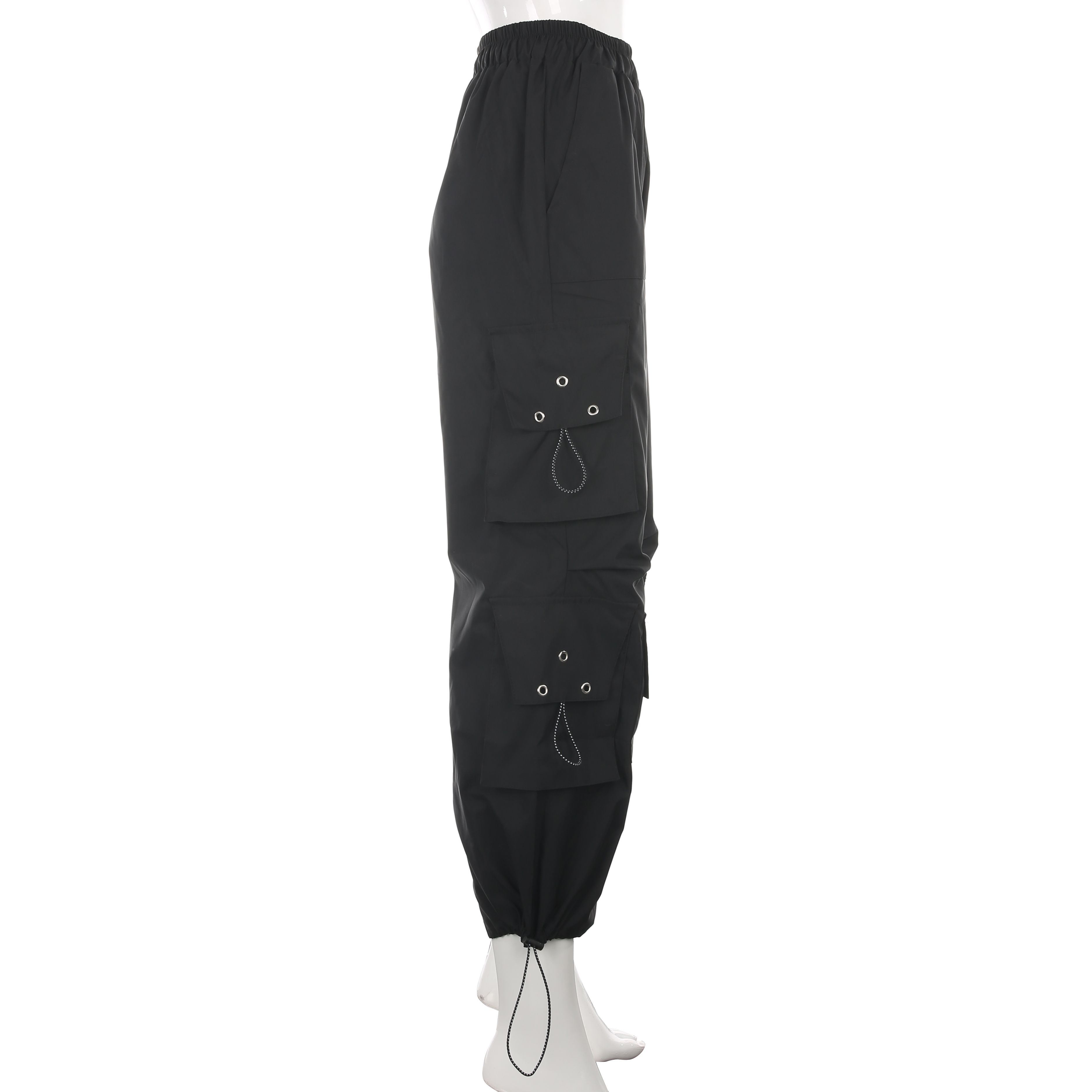 women's cargo pants with drawstring bottoms