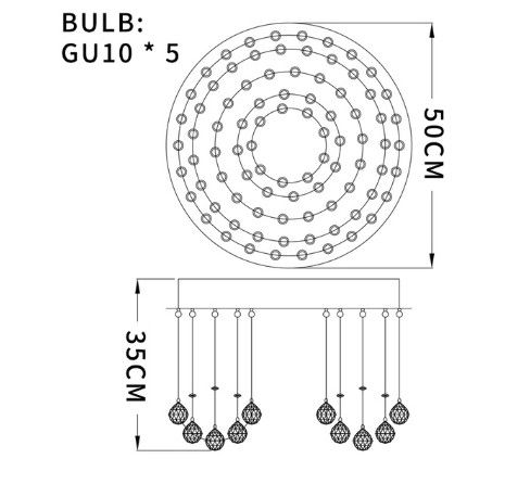 Dia50cm - 5bulbs.