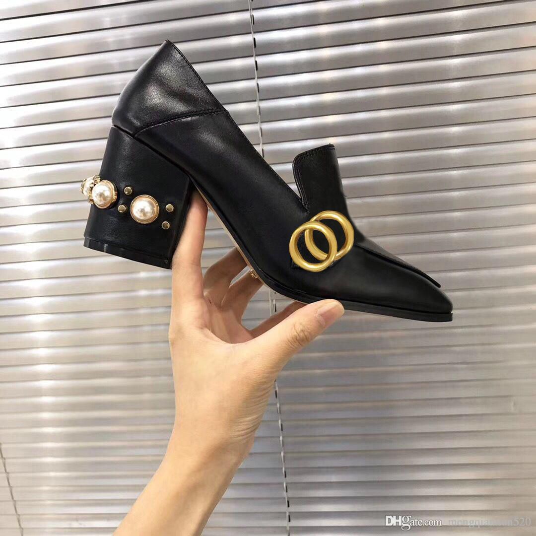 Black heel 8cm【With pearl】