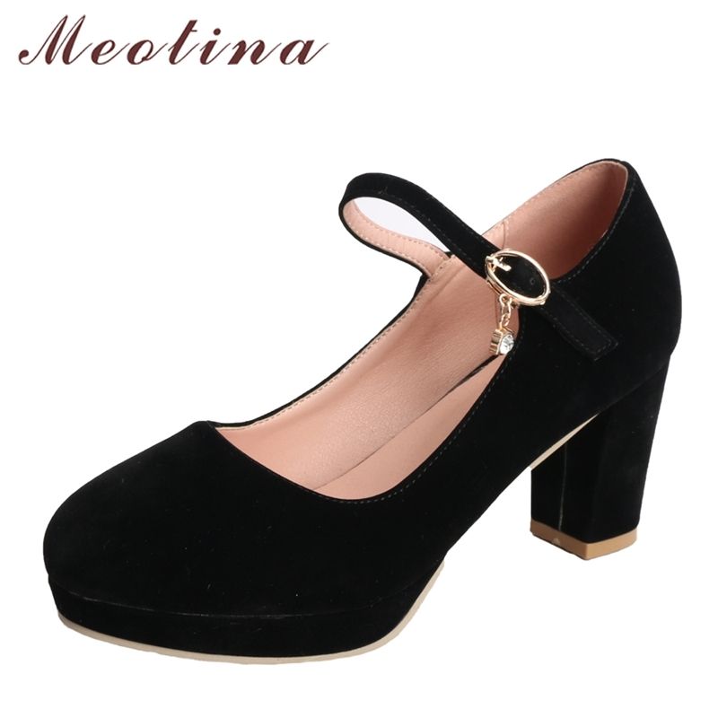2021 Meotina Dames Pumps Platform Hoge Hakken Mary Jane Schoenen Crystal  Buckle Dames Party Schoenen Dikke Hak Vrouwelijke Schoenen Zwart Maat 43  T200525 Van Xue06, 34,67 € |DHgate
