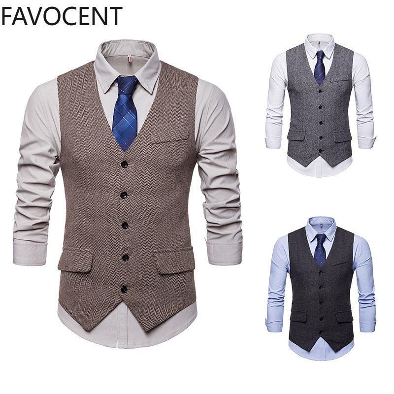 Smart Casual Suit Vest Men Business Vest Waistcoat Men Fashion Formal ...