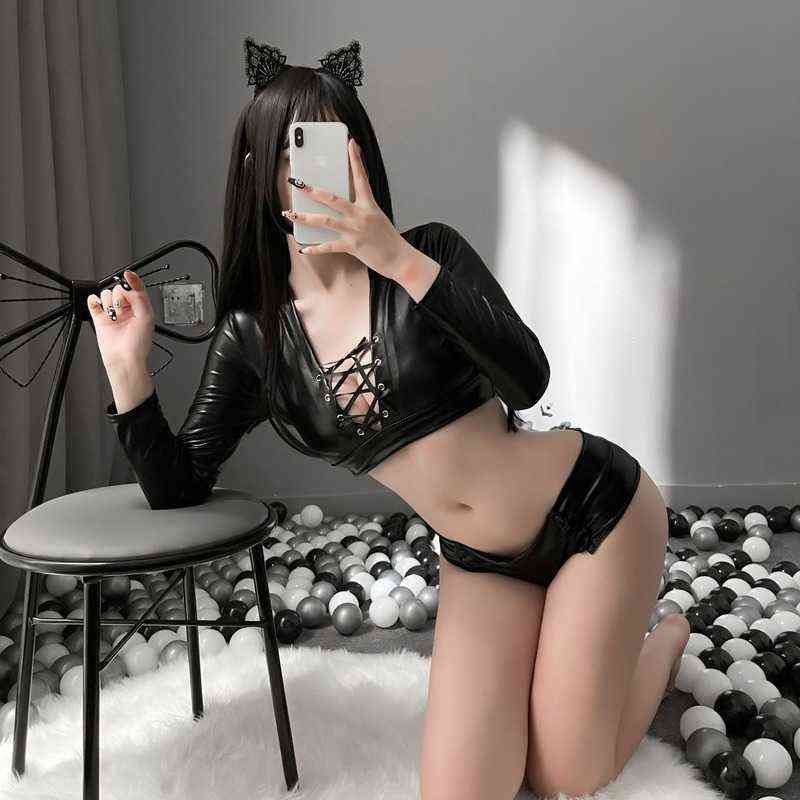 NXY Sexy Lingerie Women Hot Black Leather Underwear Suit Erotic Costume  Cosplay Porn Open Bra Crop+Shorts Plus Size0105 From Cockball, $27.86 |  DHgate.Com