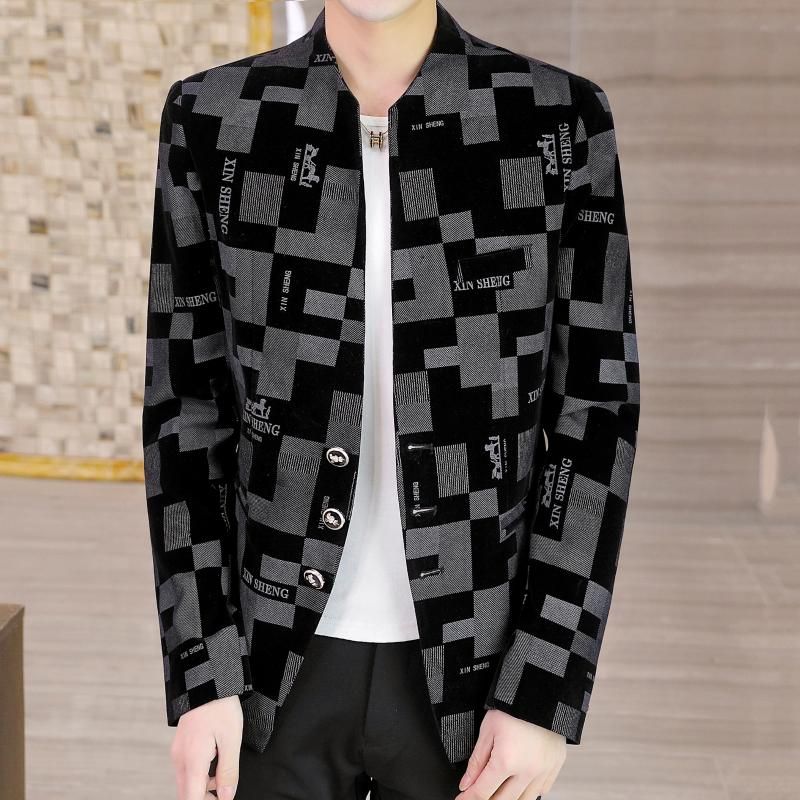 Compra Trajes Para Hombre Blazers Terno Masculino Estilo Coreano Blazer  Irregular Lattice Slim Fit Para Hombre Traje Jacket Hombres Hombre Hombre  Negro Azul Barato | Entrega Rápida Y Calidad | Es.Dhgate
