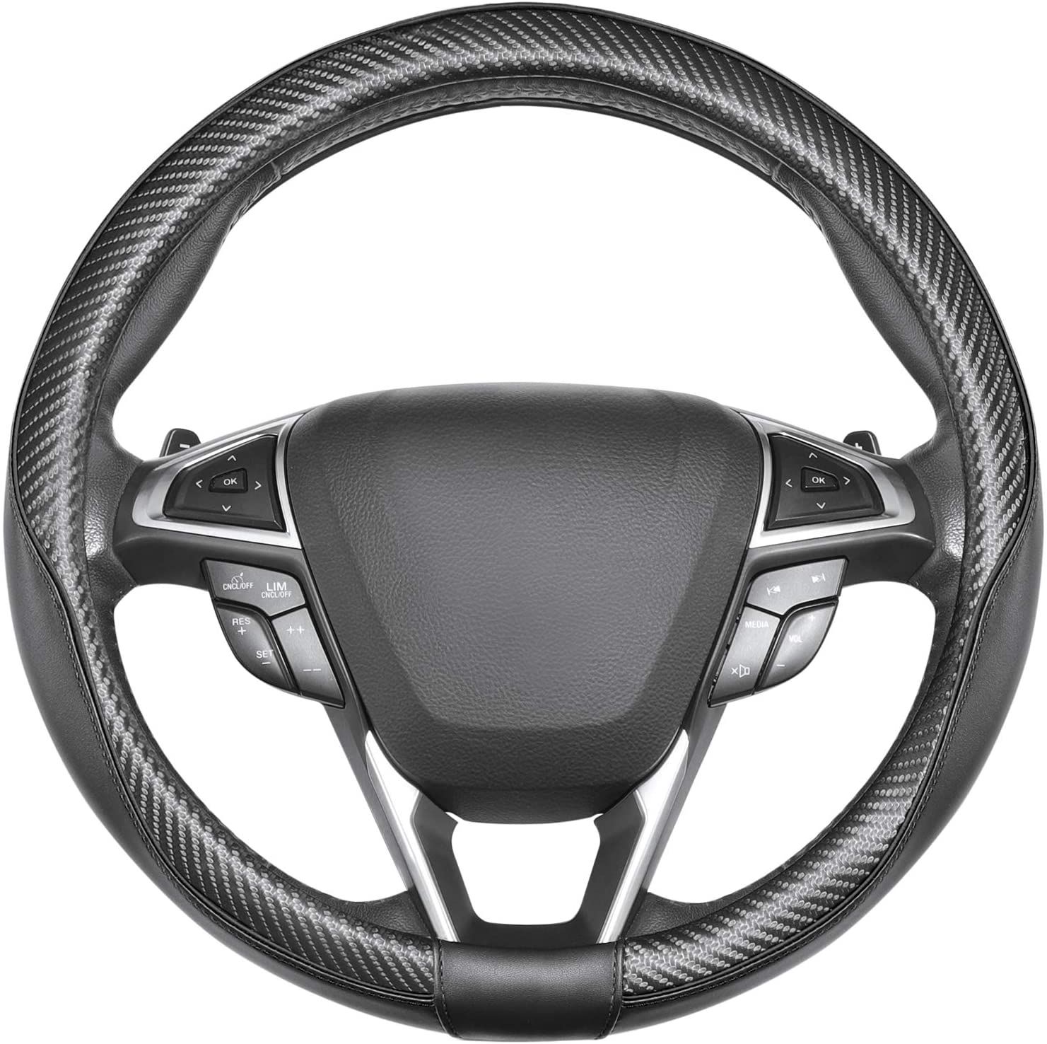 SEG Direct Car Steering Wheel Cover Universal Standard Size 14 1/2 15