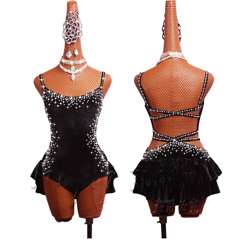 Compra Trajes De Baile Latino Ropa De Rendimiento Sassa Pole Dance Salsa  Mono Black High Split Sexy Straps Barato | Entrega Rápida Y Calidad |  Es.Dhgate