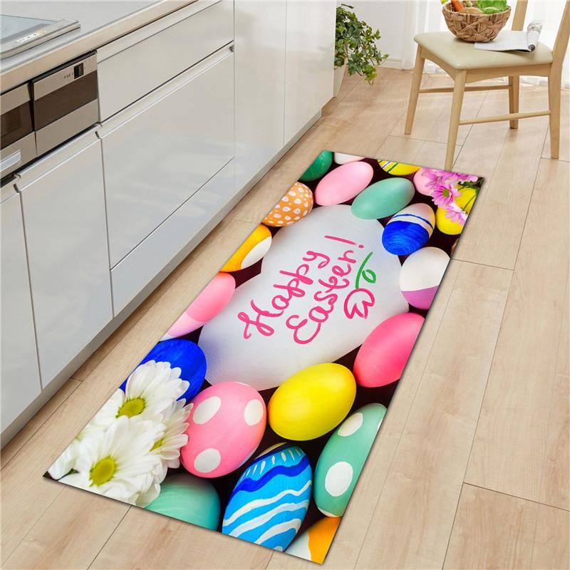 Easter Doormat Non Slip Washable Bathroom Rug Happy Easter Egg Printed