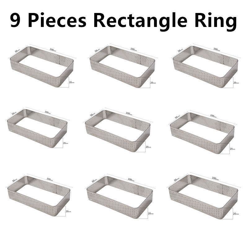 Anillo del rectángulo 9PCS