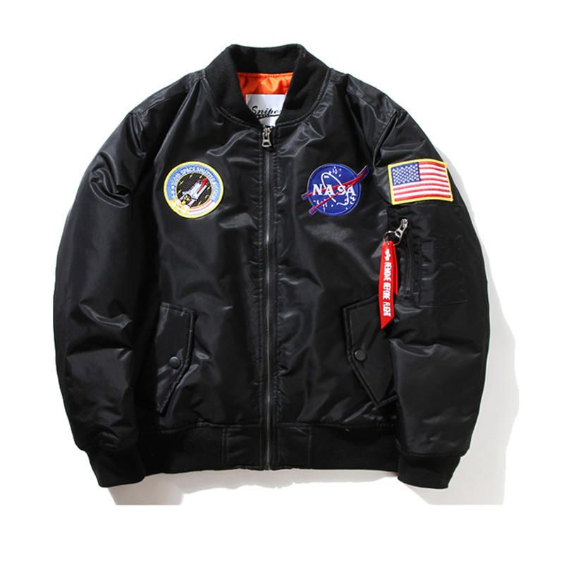 Mens Jackets New Nasa Embroidery Jacket Mens Xxl Flight Windbreaker Bomber Baseball J1UL Military Jacket From Mzw_shop, Pilot Ma1 2 Section Stylist $24.06 S