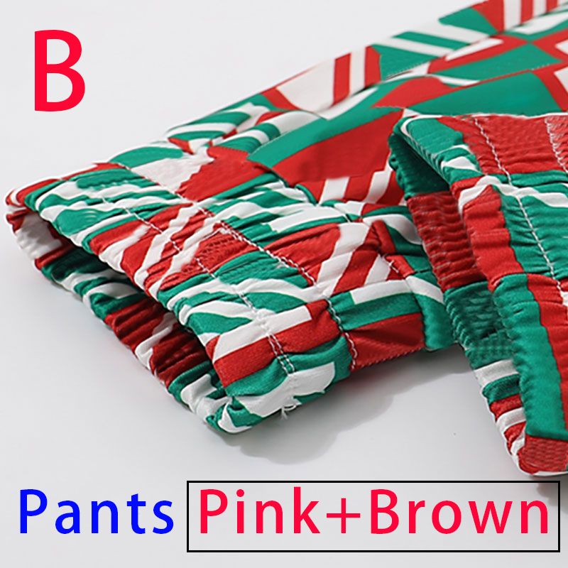 B +パンツ - ピンク+茶色