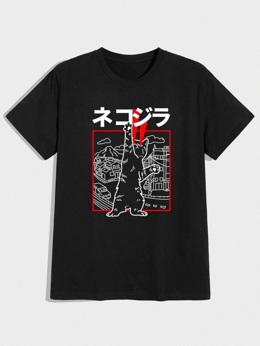 Compra Romwe Chicos Dibujos Animados Gato Gráfico Tee V4ou # Barato |  Entrega Rápida Y Calidad | Es.Dhgate