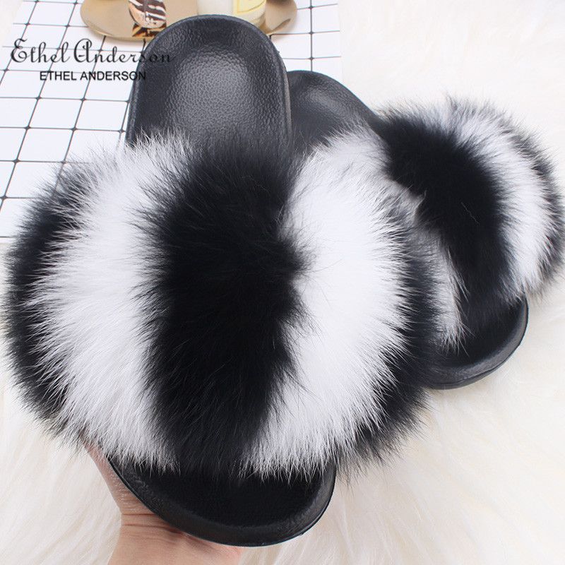 Black White Fox Fur