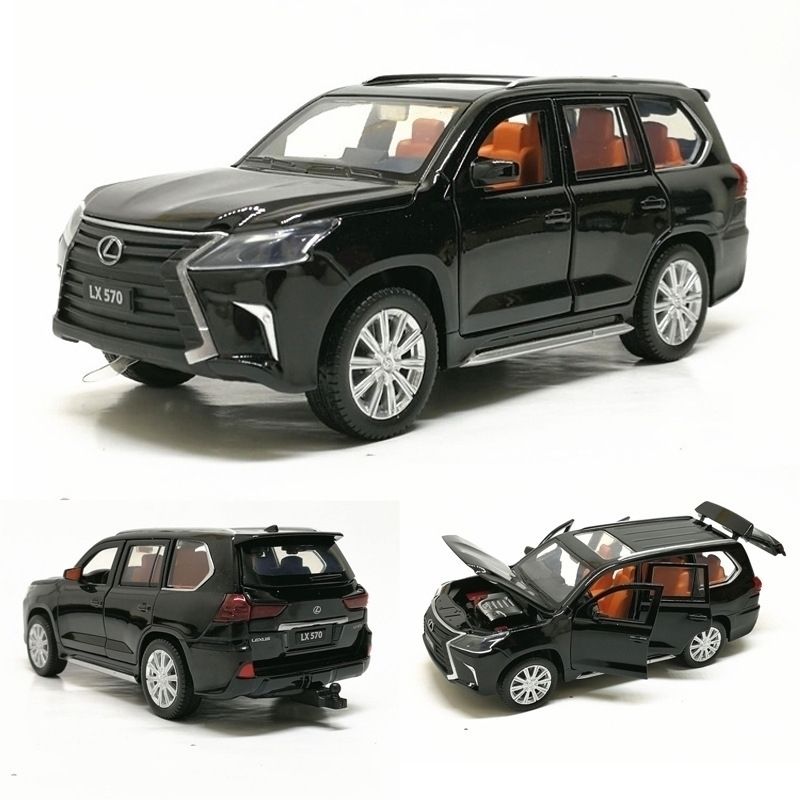 1:32 Lexus570 Alloy Car Pull Back Car Model Diecast Metal Toy Vehicles with Sound Light 6 Open Doors for Kids Gift Free Shipping Y200109