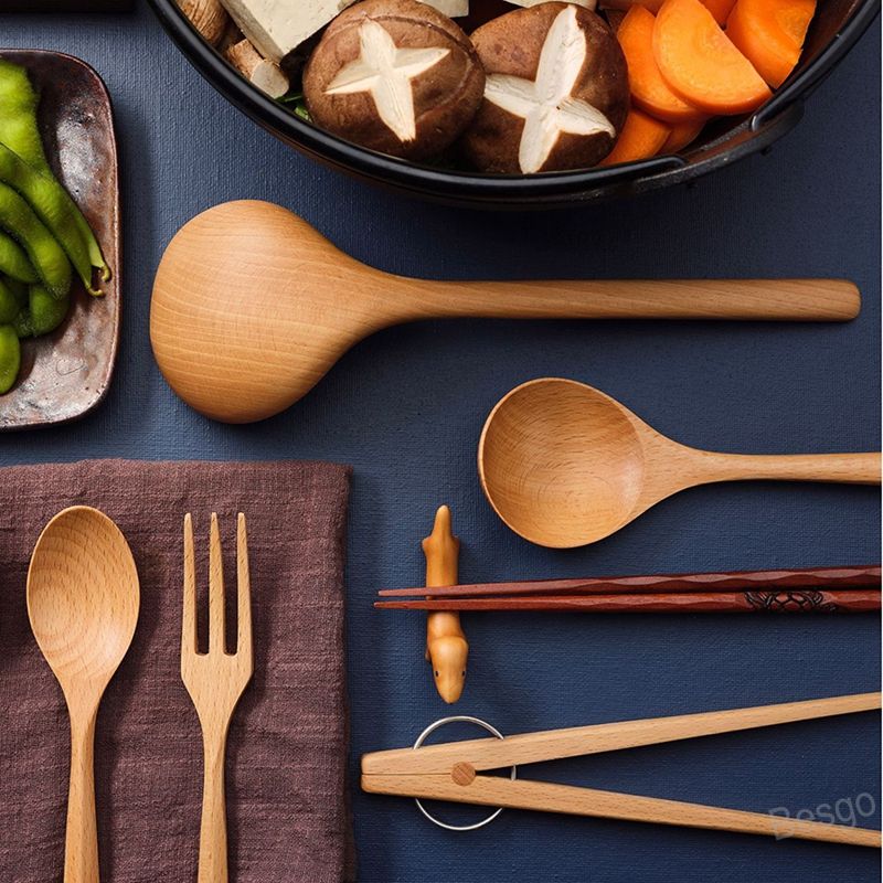 wooden spoon set for cooking